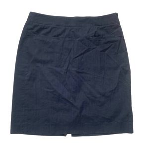 Theory Womens Pencil Skirt Black Pinstripe Stretch Front Pockets Size 6